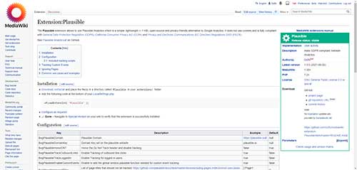 MediaWiki Extension Plausible